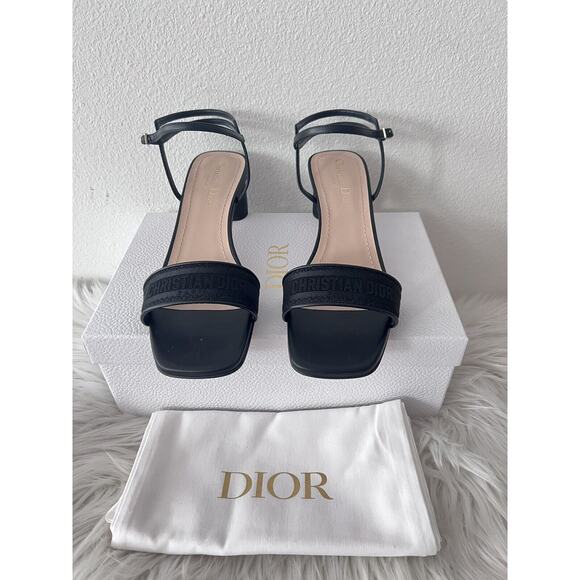 Christian Dior DWAY Logo Heeled Slide J’adior Miss Or C’est Sandal Mule 40 - Picture 1 of 11